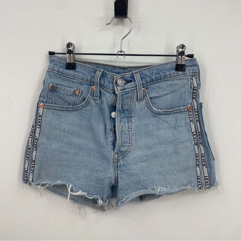 Levi's® Premium 501® HIGH RISE WOMENS SHORTS logo on sides 56327 Sz 24